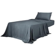 Detailed information about the product 3pcs Sinigle Size 100% Bamboo Bed Sheet Set in Charcoal Colour Single