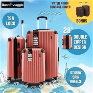 Detailed information about the product 3Pcs Suitcase Luggage Set Expandable Hard Shell Carry On Travel Trolley Lightweight Cabin TSA Lock 2 Covers Rose Gold