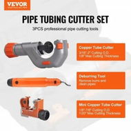 Detailed information about the product 3PCS Tubing Cutter Set 3/16'-2' O.D. Copper Pipe Cutter 1/8'-7/8' O.D. Mini Tube Cutter and Deburring Tool Heavy Duty Pipe Cutter Set