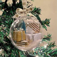 Detailed information about the product 3pcs x 9cm Christmas Clear Tree Ball Home/Office Hanging Ornament Funny Christmas Decorations Wedding Party, Xmas, Thanksgiving Holiday Home Office Decor