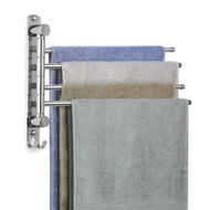 Detailed information about the product 4-Arm Rotating Stainless Steel 304 Towel Rack Bathroom Foldable Towel Bar Space-Saving Christmas Gift