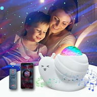 Detailed information about the product 4 in 1 Aurora Galaxy Star Projector Night Light Snail Kid Night Lights for Bedroom with Remote/Music Bluetooth Speaker/Colors Changing(White)