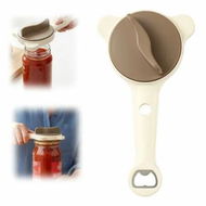 Detailed information about the product 4 in 1 Multi-Purpose Jar Opener, Adjustable Three Claw Bottle Opener with Non Slip Teeth, Multi Size Lid Tool for Jars Cans Wine Bottles Khaki