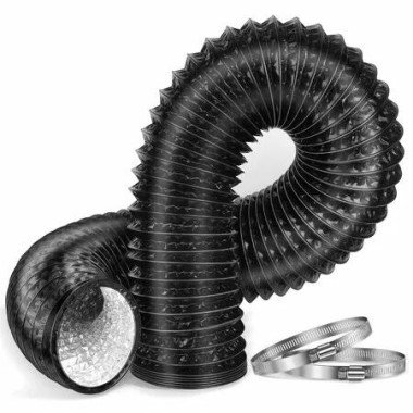 4-Inch 6.55-Feet Long 200cm Dryer Vent Hose,Thickened aluminium foil flexible aluminium ducting 2 hose clamps