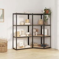 Detailed information about the product 4-Layer Shelves 2 pcs Anthracite Steel&Engineered Wood