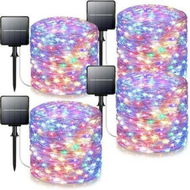 Detailed information about the product 4-Pack 160FT 400 LED Solar String Lights Outdoor,Waterproof Solar Fairy Lights with 8 Lighting Modes,Solar Outdoor Lights (Multi-Color)