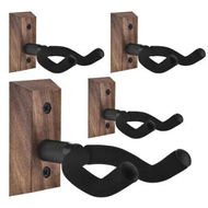 Detailed information about the product 4 Pack Black Walnut Wood Guitar Bass Ukulele Hooks Suitable For Any Regular And Non-symmetrical Headstocks