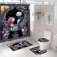 Detailed information about the product 4-Pack Halloween Decorations Shower Curtain Set with Non-Slip Rugs and Bath Mats,Bathtub Curtains with 12 Hooks,Waterproof Bathroom Decor