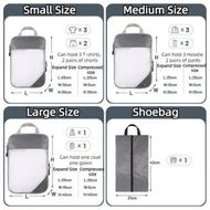 Detailed information about the product 4-Pack Lightweight Travel Luggage Compression Bags - Dustproof Storage Organizers for Versatile Packing (Grey)