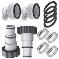 Detailed information about the product 4 Pack Pool Hose Adapter 2 Types A B Conversion Connector for 1.5In to 1.25In Hoses Replacement Accessories Compatible with Intex Threaded Filter Pump and Saltwater Systems with Clamp Washer