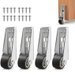4 Pack Side Mount Casters, Alloy Bracket Furniture Castor Wheels with 16 Screws, Silent Rubber Wheel for Cabinet & Wardrobe. Available at Crazy Sales for $16.99
