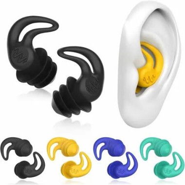 4 Pack Silicone Earplugs Anti Noise Waterproof Shark Fin Design For Sleep Study Swimming Travel Reusable Comfortable Fit