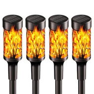 Detailed information about the product 4 Pack Solar Torch with Flickering Flame Waterproof, Solar Powered Garden Lights, LED Flame Pathway Torches Lights for Yard, Patio