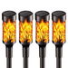 4 Pack Solar Torch with Flickering Flame Waterproof, Solar Powered Garden Lights, LED Flame Pathway Torches Lights for Yard, Patio. Available at Crazy Sales for $34.95