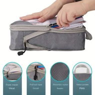 Detailed information about the product 4-Pack Space-saving Compression Bags Storage Organizers for Travel, Keep Clothes Organized and Wrinkle-Free