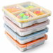 4 Pack Stainless Steel Snack Containers with Lids,4 Compartment Leakproof Divided Bento Boxes,Reusable Dishwasher Safe Food Storage for Meal Prep Travel. Available at Crazy Sales for $36.99