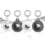 Detailed information about the product 4-Pack Waterproof AirTag Keychain Holder, Tracker Case with Anti-Scratch and Shockproof Protection,Loop Key Ring, Perfect for Wallet,Luggage,Cat,Dog,Pets(white/Grey)