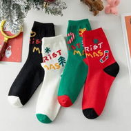 Detailed information about the product 4 Pairs Women Christmas Cartoon Sock Christmas Socks,Cotton Socks,Festive Holiday Design For Christmas and New Year Gifts