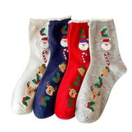 Detailed information about the product 4 Pairs Women Christmas Cartoon Sock Christmas Socks,Cotton Socks,Festive Holiday Design For Christmas and New Year Gifts