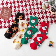 Detailed information about the product 4 Pairs Women Christmas Cartoon Sock Christmas Socks,Cotton Socks,Festive Holiday Design For Christmas and New Year Gifts