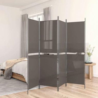 4-Panel Room Divider Anthracite 200x200 Cm Fabric