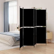 Detailed information about the product 4-Panel Room Divider Black 200x200 Cm Fabric