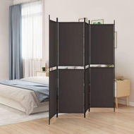 Detailed information about the product 4-Panel Room Divider Brown 200x200 Cm Fabric