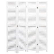 Detailed information about the product 4-Panel Room Divider White 140x165 Cm Wood