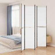 Detailed information about the product 4-Panel Room Divider White 200x220 Cm Fabric