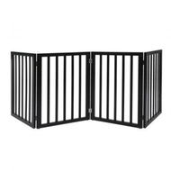 Detailed information about the product 4 Panels Wooden Pet Gate Dog Fence Black 600x 3MM