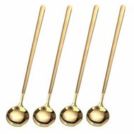 Detailed information about the product 4 PCS 6.7 Inches Coffee Spoons Stirring Spoons Tea Spoons Long Handle Gold Teaspoons Gold Spoons Ice Tea Spoons Long Spoons For Stirring Gold Espresso Spoons Stainless Steel