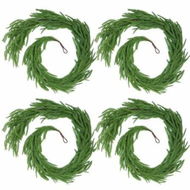 Detailed information about the product 4 Pcs Artificial Norfolk Pine Garlands,Real Touch Winter Pine Garland, Green Artificial Greenery Garland for Table,Mantle,Wall,Indoor,Outdoor Christmas Decorations (1.8M/6 FT)