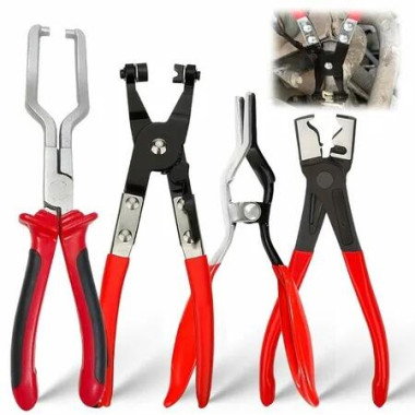 4 Pcs Auto Hose Clamp Pliers Set, Fuel Line & Connector Separator, Terminal Removal Tools for Automotive Electrical Repair & Maintenance