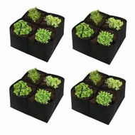 Detailed information about the product 4 PCS Black 60x60x30cm Four Grid Felt Planting Bag Ideal For Indoor And Outdoor Gardening