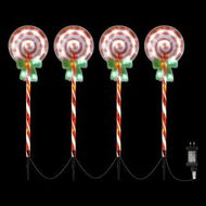 Detailed information about the product 4 PCS Christmas Lights Path Ground Light Garden Decorations 68 LED Jingle Jollys