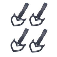 Detailed information about the product 4 Pcs Devil Love-Shaped Handle Ring Bumper Warning Car Accessory Decorative Loops for Car Interior Exterior Decoration(Black with Black Suspenders)