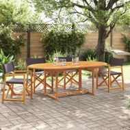 Detailed information about the product 4 pcs Folding Garden Chairs Dark Grey Fabric