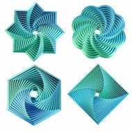Detailed information about the product 4 Pcs Fractal Fidget Hexagon,3D Printed Stress Relief Sensory Toys for ADHD,Autism,Kids,Whirling Spiral Design,Colorful Fidget Toy (Blue Green)