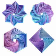 Detailed information about the product 4 Pcs Fractal Fidget Hexagon,3D Printed Stress Relief Sensory Toys for ADHD,Autism,Kids,Whirling Spiral Design,Colorful Fidget Toy (Light Purple)