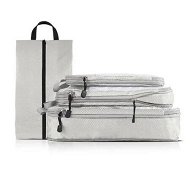 Detailed information about the product 4 pcs Pack Travel Luggage Compression Bags - Lightweight, Dustproof, and Versatile Storage Organizers Color Light Grey