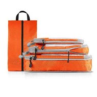 Detailed information about the product 4 pcs Pack Travel Luggage Compression Bags - Lightweight, Dustproof, and Versatile Storage Organizers Color Orange