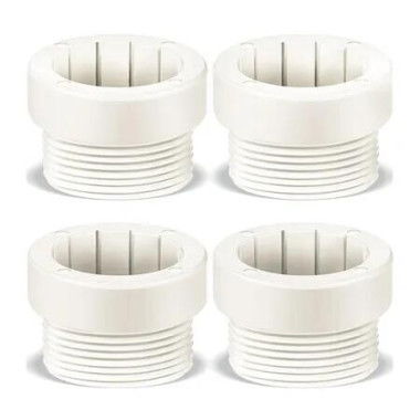 4 Pcs Pool Umbrella Stabilizer Adapter for Outdoor Patio Deck 1 3/4 Inch Umbrellas Insert, White