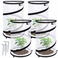 Detailed information about the product 4 Pcs Pop Up Insect Barrier Plant Cover Net 19.6 x 11.8 Round Foldable Plant Protectors Mesh Plant Enclosure,Garden Net Cage Guard Cover