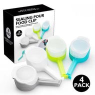 Detailed information about the product 4 Pcs Sealing Clips with Pourer for Food Storage,Bag Clip,Multifunctional Moisture Resistant Plastic Clip for Food and Snacks Food Sealing Clips