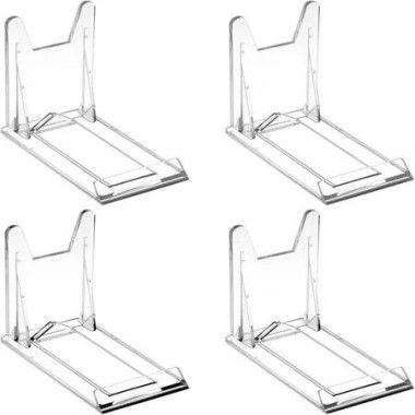 4 PCS Transparent Bracket Adjustable Card Holder For Books Electronics