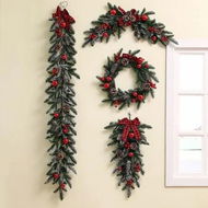 Detailed information about the product 4 Piece Christmas Rattan Decoration Set including Rattan Garland Hanging Ornaments Ideal For Home Hotel And Festive Events