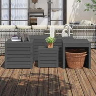 Detailed information about the product 4 Piece Garden Box Set Grey Solid Wood Pine