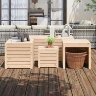 Detailed information about the product 4 Piece Garden Box Set Solid Wood Pine