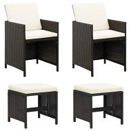 Detailed information about the product 4 Piece Garden Chair and Stool Set Poly Rattan Black