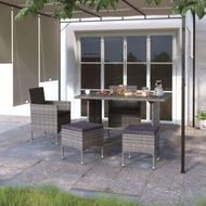 Detailed information about the product 4 Piece Garden Chair And Stool Set Poly Rattan Grey